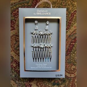 Believe by Brilliance Hair Comb and Earring Set